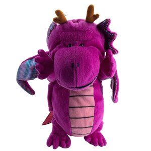 Royal Dragon Hand Puppet Purple Plush Stuffed Animal Doll Toy 10" Purple Pink